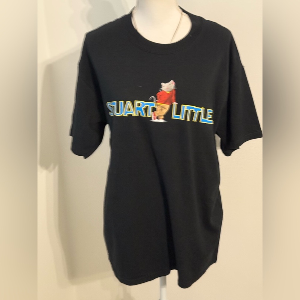 Gildan Heavy Cotton Black Tee with Multicolor Tag Print